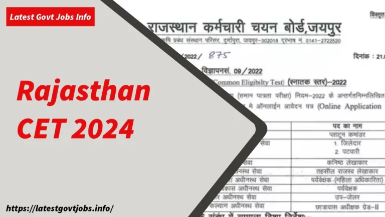 Rajasthan CET 2024