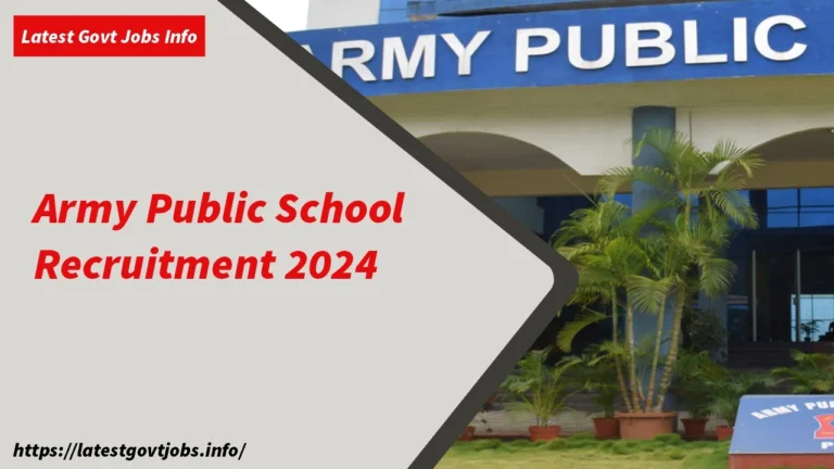 Army Public School Recruitment 2024